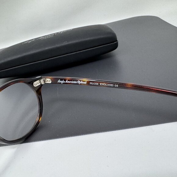 Anglo American Optical Mod 406 TO 47mm Dark Tortoise Glasses England 47 [] 21 - Picture 6 of 12